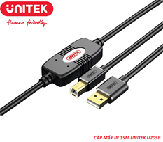 Cáp USB máy in 2.0 15m UNITEK U205B có chíp khuếch đại tín hiệu cao cấp
