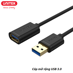 Cáp USB nối dài 3.0 dài 1 mét chính hãng UNITEK  Y-C457GBK cao cấp