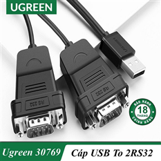 Cáp USB sang 2 RS232 ( USB to 2 Com) chính hãng Ugreen 30769 cao cấp