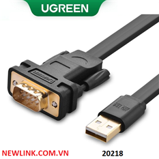 Cáp USB sang RS232 dẹt dài 2m chipset FTDI FT232 Ugreen 20218 cao cấp