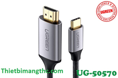 Cáp USB Type C ra HDMI dài 1,5m chính hãng Ugreen UG-50570 hỗ trợ 3D,4K cao cấp