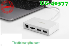 Cáp USB Type C ra HDMI, Lan, USB 3.0 chia 2 cổng Ugreen 40377