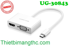 Cáp USB Type C ra HDMI, VGA Ugreen 30843 cao cấp