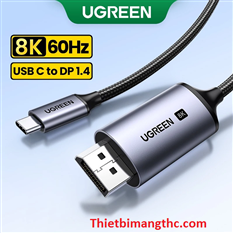 Cáp USB Type-C Thunderbolt ra Displayport 1.4 dài 1M độ phân giải 8K@60Hz Ugreen 25157 cao cấp