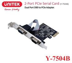 Card PCI-e sang 2 cổng Com (RS232) Unitek Y-7504B cao cấp
