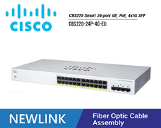 CBS220-24P-4G-EU Bộ chuyển mạch CISCO CBS220 thông minh 24 cổng GE, PoE, nguồn 195W, 4 cổng SFP 1G cao cấp