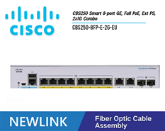 CBS250-8FP-E-2G-EU Thiết bị chuyển mạch CISCO CBS250 Smart 8 cổng GE POE+, PoE 120W đầy đủ, Ext PS, 2x1G SFP/COPPER Combo