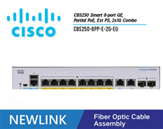 CBS250-8PP-E-2G-EU Thiết bị chuyển mạch CISCO CBS250 Smart 8 cổng GE PoE+, nguồn 45W, Ext PS, 2 cổng 1G SFP/COPPER Combo