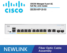 CBS350-8FP-2G-EU Thiết bị chuyển mạch CISCO CBS350 Managed 8 cổng GE POE+, 120W, 2x1G SFP/COPPER Combo