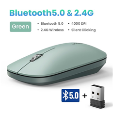 Chuột không dây Ugreen MU001 25159 (2.4Ghz + Bluetooth) - Xanh lá cao cấp