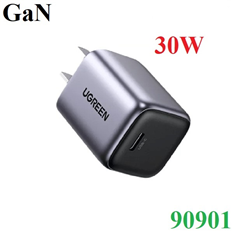 Củ sạc nhanh 30W GaN 1 cổng USB-C Hỗ trợ QC4+, PD3.0 Ugreen 90901 cao cấp