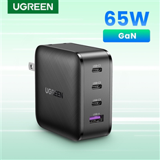 Củ sạc nhanh UGREEN sử dụng GaN hiện đại hỗ trợ nhanh PD USB 3.0 65W cho Samsung 3C1A (EU) 70774