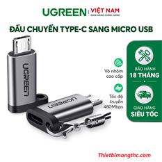 Đầu chuyển đổi Micro USB sang USB type-C chính hãng Ugreen 50590 cao cấp