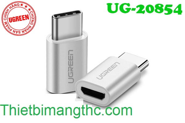 Đầu chuyển USB Type C ra Micro USB Ugreen 20854 vỏ nhôm