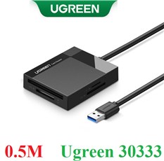 Đầu đọc thẻ USB 3.0 dài 0.5 hỗ trợ SD/TF/MS/CF Ugreen 30333 cao cấp