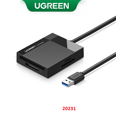 Đầu đọc thẻ USB 3.0 hỗ trợ SD/TF/MS/CF Ugreen 30231 cao cấp