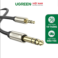 Dây cáp audio 3.5MM to 6.5MM hai đầu dương dài 2m Ugreen 10628 cao cấp