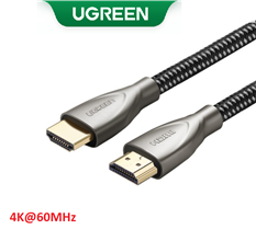 Dây, Cáp HDMI 2.0 Carbon 1,5m chuẩn 4K@60MHz Ugreen 50107 mạ vàng cao cấp
