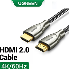Dây, cáp HDMI 2.0 Carbon 1m chuẩn 4K@60MHz Ugreen 50106 mạ vàng cao cấp