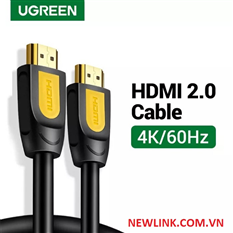 Dây, cáp HDMI 2.0 dài 2M Ugreen 10129 hỗ trợ 4K@60hz HDR 18Gbps cao cấp