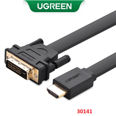 Dây cáp HDMI sang DVI (24+1) mỏng dẹt dài 12M Chính hãng Ugreen 30141 Cao cấp