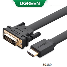 Dây Cáp HDMI sang DVI (24+1) mỏng dẹt dài 8M Chính hãng Ugreen 30139 Cao cấp