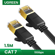 Dây cáp mạng đầu đúc UGREEN dẹt Cat7 U/FTP dài 1,5m (Black) 11276 cao cấp