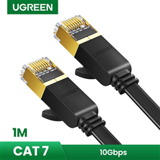 Dây cáp mạng đầu đúc UGREEN dẹt Cat7 U/FTP dài 1m (Black) 11260 cao cấp