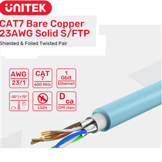 Dây, Cáp mạng SFTP 305m Cat7 0.57BC UNITEK C18131GY (xám)