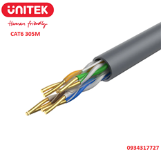 Dây, Cáp mạng UTP Cat6 0.52BC UNITEK C18130GY xám cuộn 305m cao cấp