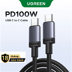 Dây, cáp sạc nhanh 100W 5A USB Type-C sang USB Type-C dài 1M Ugreen 65832 cao cấp