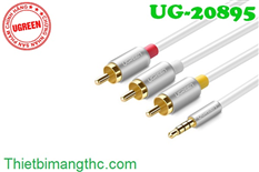 Dây loa 3.5mm ra 3 đầu RCA dài 1.8M UGREEN 20895