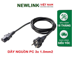 Dây nguồn 1,5M NEWLINK chân tròn 3G x 1.0 mm2 NL-PC13T-1,5M