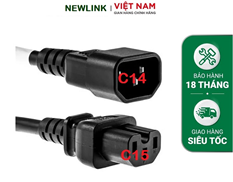Dây nguồn 2M NEWLINK C14-C15 tiết diện 16AWG (1.31mm2) NL-PC1415-2M