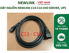 Dây nguồn NEWLINK C13-C14 dài 1M lõi 3x 1.31 (16 AWG) NL-PC1314 - 1M cao cấp