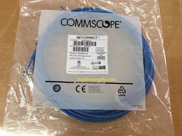 Dây nhảy patch cord commscope 15m Cat6 Blue (NPC06UVDB-BL050F)