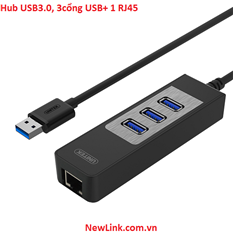Hub USB 3.0, 3 cổng USB + 1 Cổng RJ45 Unitek Y-3045C