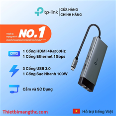 Hub USB Type-C 6 Cổng TP-Link UH6120C - Giải Pháp Kết Nối Toàn Diện Cho Laptop và PC cao cấp