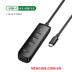 Hub USB Type-C ra 4 cổng USB 3.0 Ugreen 10916 cao cấp