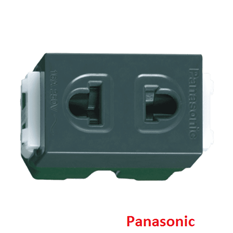 Ổ Cắm điện đơn có màn che Panasonic (Black) cao cấp 16A-250V