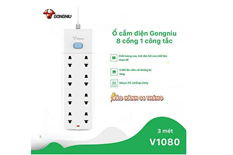 Ổ cắm điện Gongniu 8 ổ 1 công tắc - 2500W 10A (V1080)