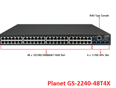 Planet GS-2240-48T4X - Switch 48-port 10/100/1000T + 4-port 10G SFP+ Web Smart Manageable Ethernet Switch
