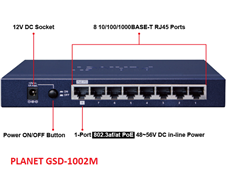 Planet, GSD-1002M, Switch 8-Port 10/100/1000Mbps + 2-Port 100/1000X SFP Managed Desktop Switch