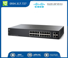 Switch Cisco Smart Switch 24 10/100/1000 PoE + 180W+2 RJ45/SFP SG220-26P-K9-EU