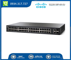 Switch Cisco Smart Switch 48 10/100/1000 PoE+ 375 W + 2 RJ45/SFP SG220-50P-K9-EU