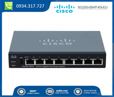 Switch Cisco Smart Switch 8 Port 10/100/1000 PoE SG250-08HP-K9-EU