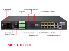 Switch PLANET MGSD-10080F, 8-Port 100/1000X SFP + 2-Port 10/100/1000T