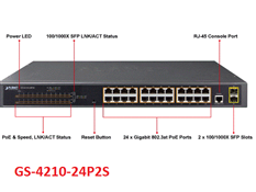Switch PoE PLANET GS-4210-24P2S, L2, 24Port PoE, 2SFP Managed GS-4210-24P2S cao cấp