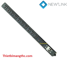 Thanh nguồn PDU NEWLINK 12 Cổng đa nặng lắp dọc tủ mạng 20U (NL-PDU12-20U-C32) cao cấp