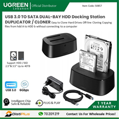 Trạm Hộp đựng ổ cứng Docking 2.5/3.5inch Sata/USB 3.0 hỗ trợ 16TB Ugreen 50857 cao cấp